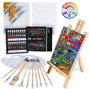 Ohuhu 油絵具 セット 56点セット 36色 油絵 油絵の具 絵画 画材 絵の具セット 初心者 大人 男の子 女の子 木製イーゼル 張りキャンバス 油彩筆 ...