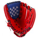 YOASONEK 野球グローブ 軟式 野球 親子グローブ 衝撃吸収パッド内蔵 野球 ベースボール 練習ボール付き ソフトボール 兼用 右投げ用 左手着用 練習用 柔らかな人工皮革製 初心者向け (子供用・10.5インチ, レッド)
