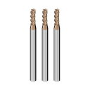 Cleqee スクエア エンドミル 刃径3mm × 刃長8mm × 全長50mm × 軸径4mm3個セット 4枚刃 TiAlNコート 超硬 スクエア エンドミル...