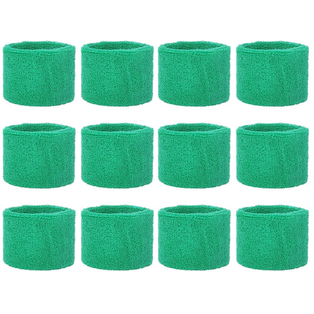 GOGO リストバンド 6組入り 子供用 ジュニア向け 吸汗 通気性 スポーツ用 手首バンド 伸縮 軽量 学園祭 運動会 男女兼用 プレゼント-グリーン