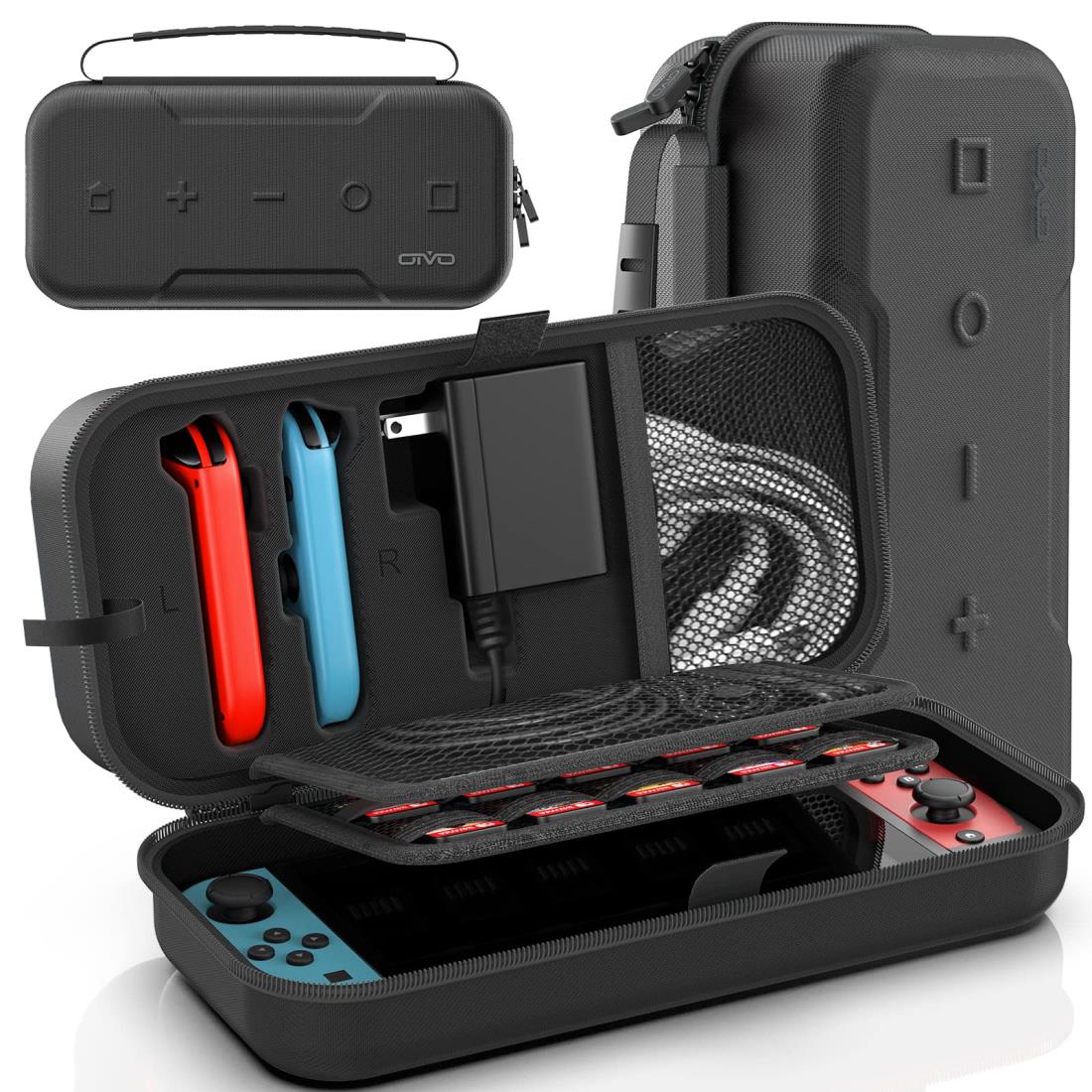 【Switch/ Switch有機elモデル対応】Switch ケース OIVO スイッチ収納ケース 防水 防塵 防汚 耐衝撃 全面保護 大容量 持ち運び便利 Switch本体/Joy-Con/電源アダプタ/20枚ゲームカード/ケーブル/イヤホンなど全部収納可能 Switch用キャリーケース