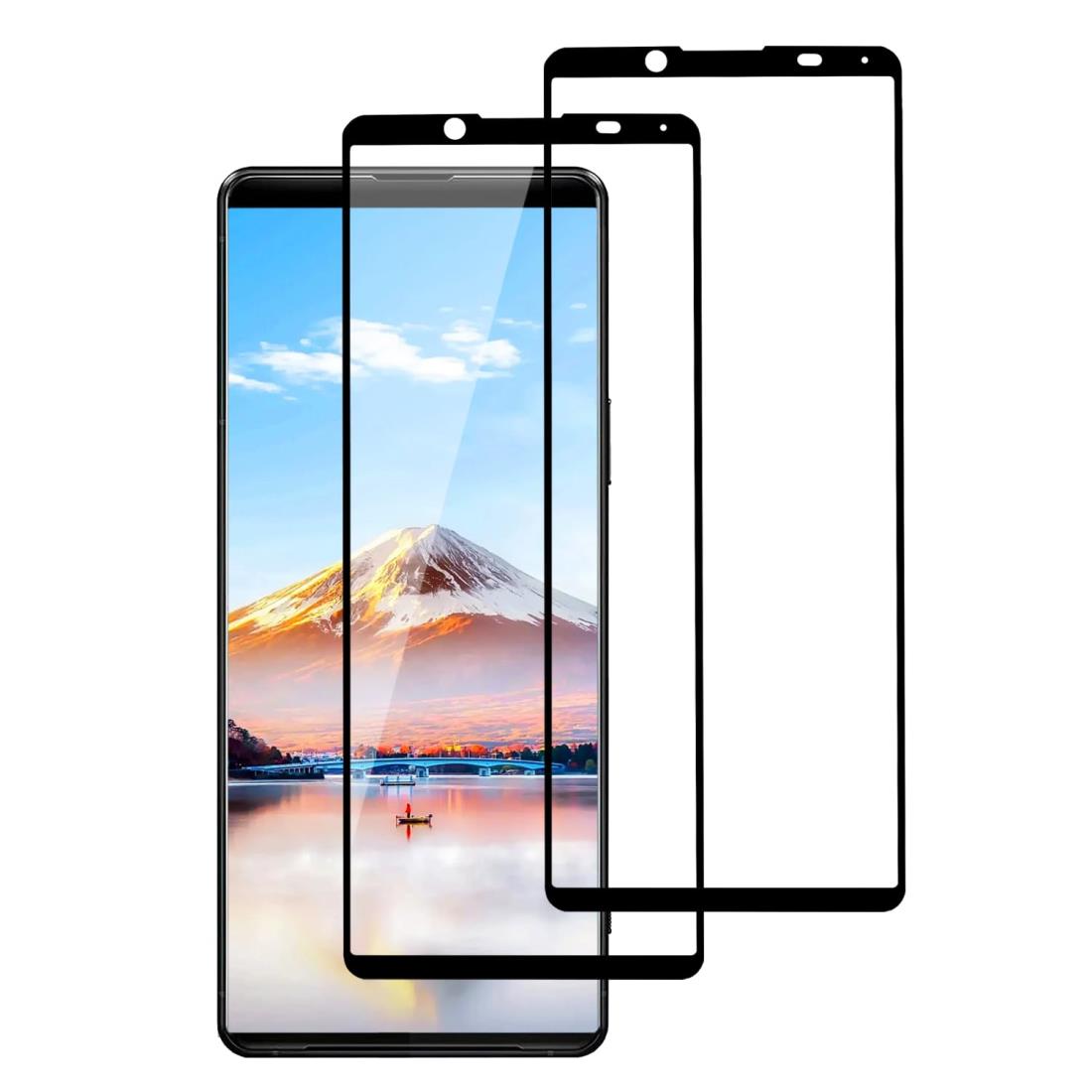 DZHFU【2枚入り】 Xperia 5 II 用 ガラスフィルム 高透過率 全面保護 SOG02 SO-52Aフィルム エクスペリア5マーク2 強化ガラス 液晶保護フィルム 指紋防止 気泡ゼロ 貼り付け簡単