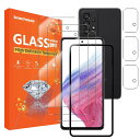 seninhi 3+3パック Galaxy A53 5G用スク リーンプロテクター 3パック + カメラレンズプロテクター 3パック 強化ガラススク リーンプロテクター 取り付け簡単フレーム付き 硬度9H 傷防止 気泡なし - ク リア