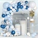 115個 バルーン 誕生日 飾り付け 風船 セット ホワイトブルーシルバーブルー紙吹雪ラテックスバルーン セット 人気 飾り 誕生日 半歳 100日祝い 結婚式 記念日 運動会 文化祭 卒業式 七五三 写真撮影背景 パーティー 装飾
