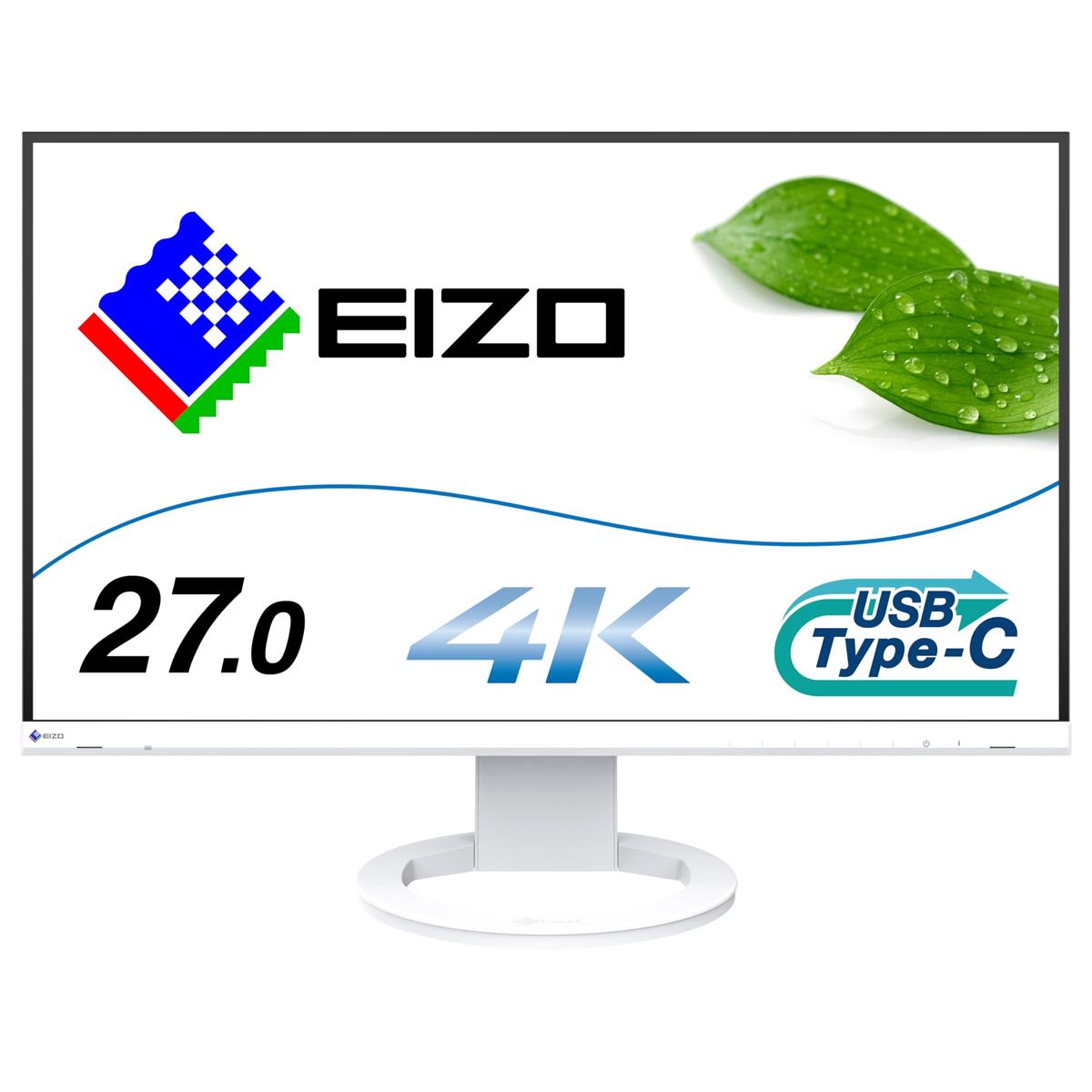 EIZO ビジネス向け4Kスタンダードモニター | FlexScan EV2740S-WT | 27.0型4K・USB Type-C(70W給電)・スタンド可動・ホワイト