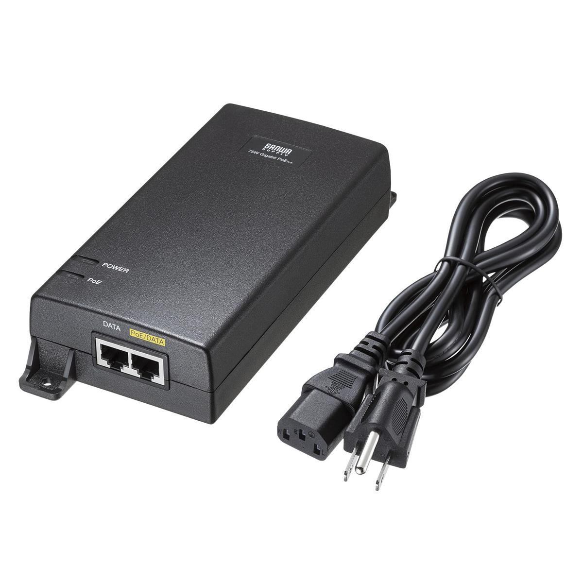 サンワサプライ PoEインジェクター（電源内蔵・IEEE802.3bt（75W）対応） LAN-GIHINJ6