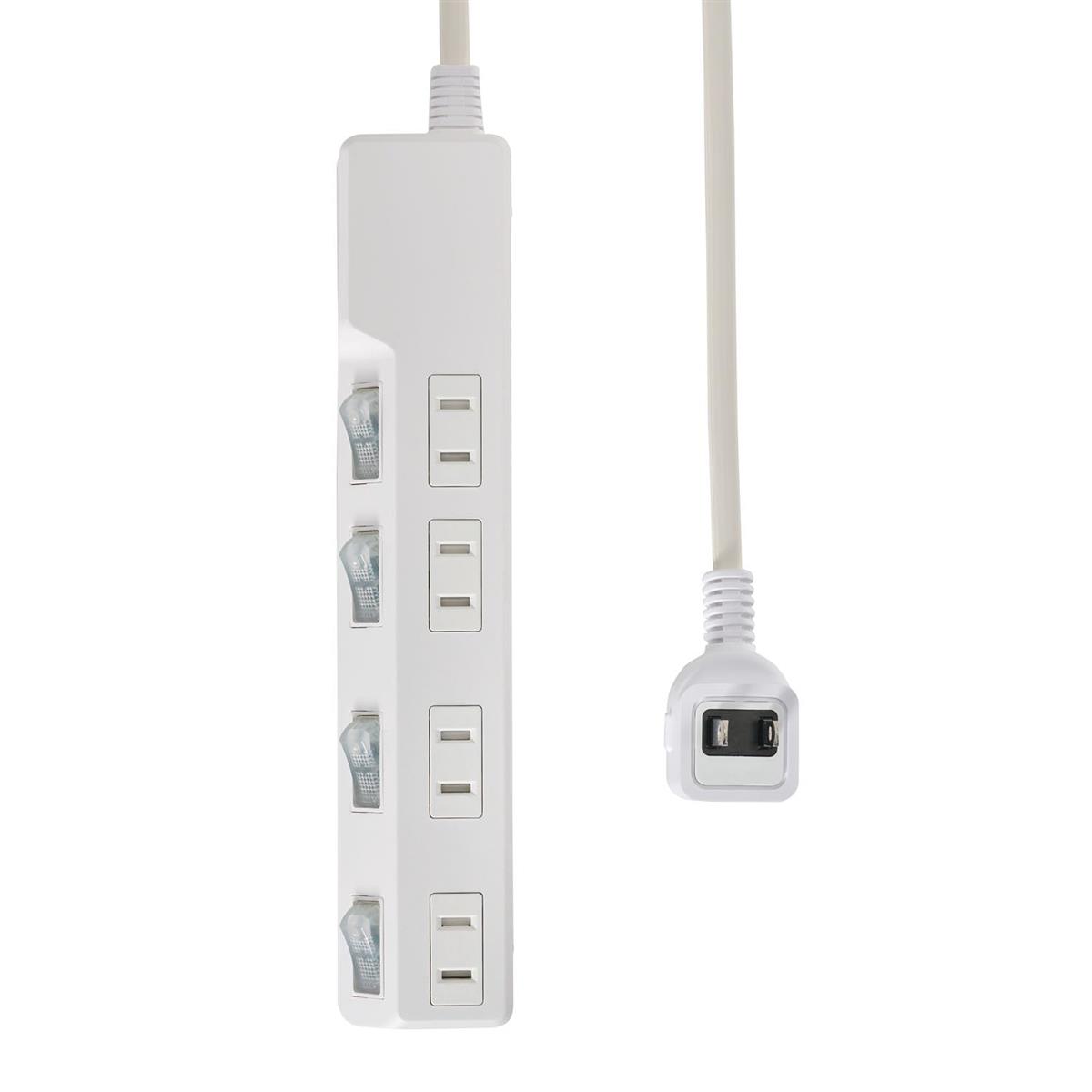 スタイル：4個口◆商品名：エルパ(ELPA) 耐雷SW付タップ AC125V 15A 4個口 LEDランプ仕様 独立スイッチ 雷から接続機器を守る耐雷サージ付 WLK-45S(W)定格:AC125V 15A 合計:1500Wまで使用温度範囲:-10℃～40℃ コード長:5m口数:4個口屋内専用 国内専用サイズ:335×90×55 重量:570g・LEDランプ仕様 独立スイッチ ・雷から接続機器を守る耐雷サージ付 ・プラグに雷ガード表示LED付 ・AC差込口はホコリ・ゴミの侵入を防ぐ扉付 ・熱や衝撃に強いPBT樹脂採用 ・コードは、断線に強い保護被ふく ・ACアダプター用差込口 ・本体の向きによって、差込口向きが選べる