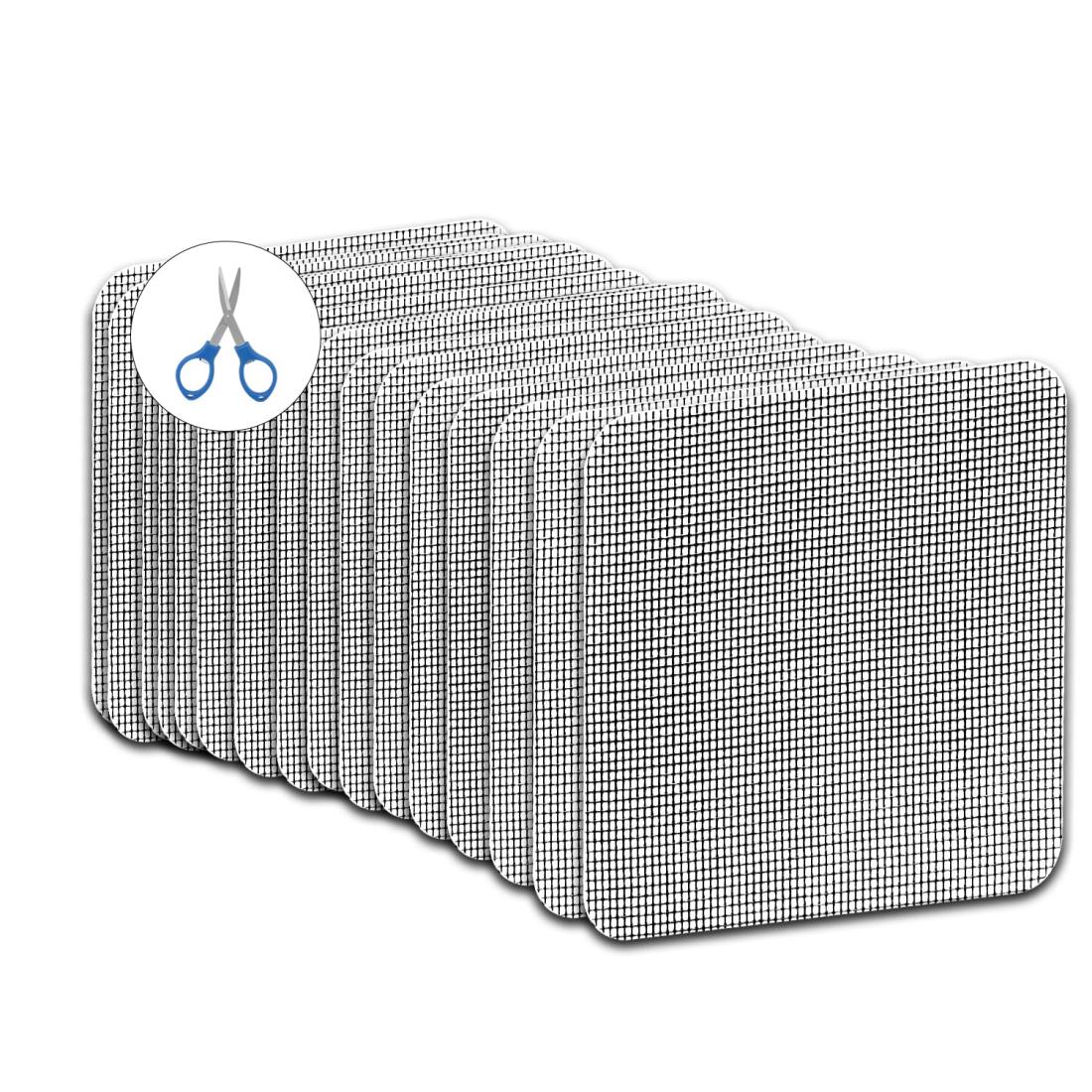 20枚 網戸補修テープ 網戸 張替え 網戸目隠しシート 網戸補修 防水 粘着力バツグン 虫の侵入を防ぐ ブ..