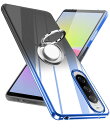 Xperia 10 V ケースリング TPU 薄型 軽量 SO-52D カバー シリコン グラデーション色 ケース 耐衝撃 ストラップホール付き 指紋防止 車載ホルダー対応 防塵 一体型 人気 携帯カバー 全面保護カバー ブルーブラック