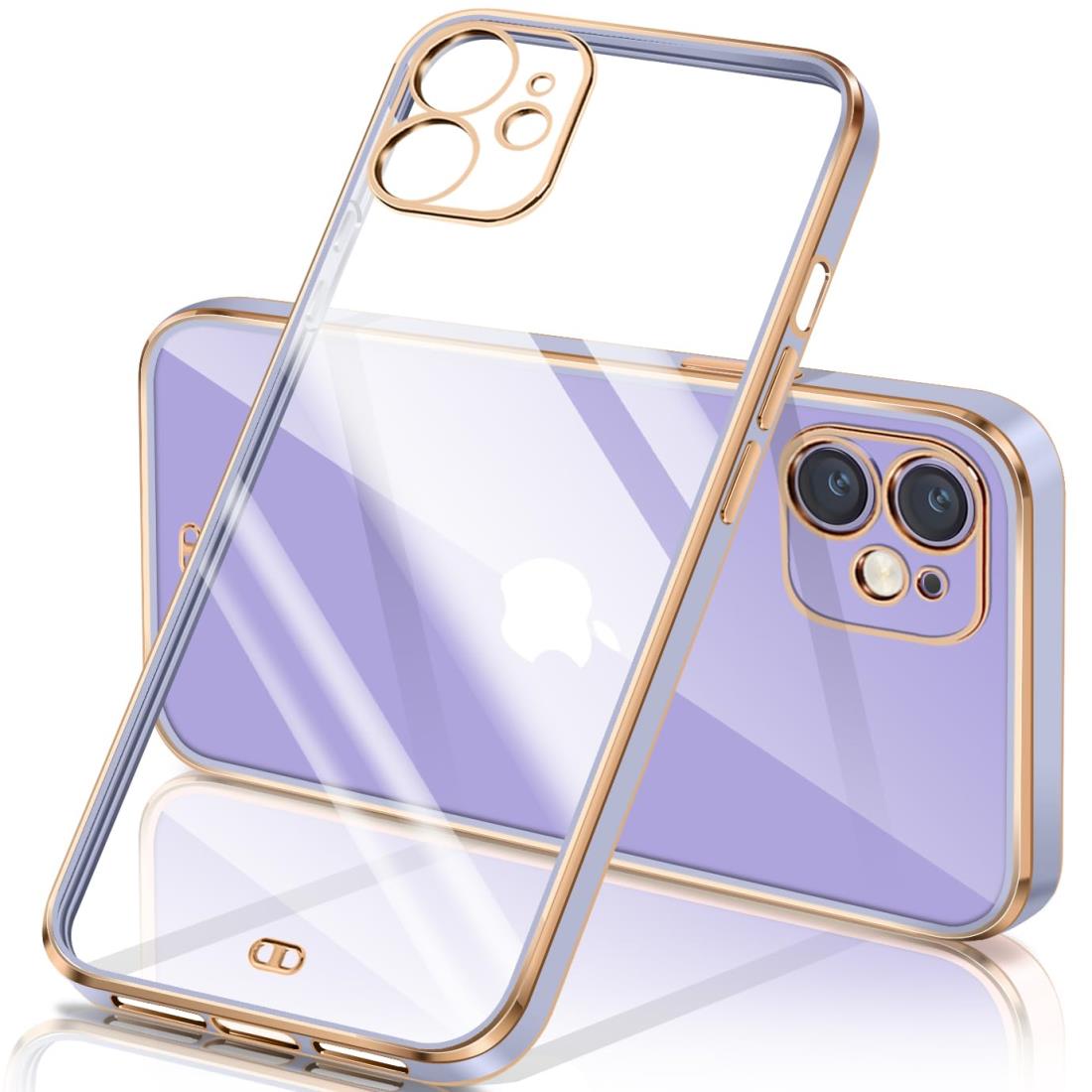 i Phone12 ケース ク リア 透明 アイフォン12 カバー メッキ加工 耐衝撃 TPU ソフト 薄型 軽量 ストラ..