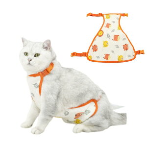 MEIAOJIA 犬 猫 術後服 犬猫用 腹巻 男女兼用 ペット術後ウェア 猫の服 ネコ 犬 介護服 離乳服 皮膚保護 不妊手術 乳離れ 傷口保護 傷舐め 引っ掻き防止 手術用 小中大型犬に メス オレンジXS