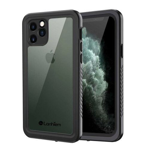 Lanhiem i Phone 11 PRO 防水ケース i Phone 11 PRO ケース(5.8インチ)完全防水 IP68米軍規格 Face ID認証対応 タッチ可 耐衝撃 滑り止め 防塵 防雪 水中撮影 ワイヤレス充電サポート超軽量 薄型 透明 付け外し簡単 全面保護のアイフォン11 PRO防水ケース 黒