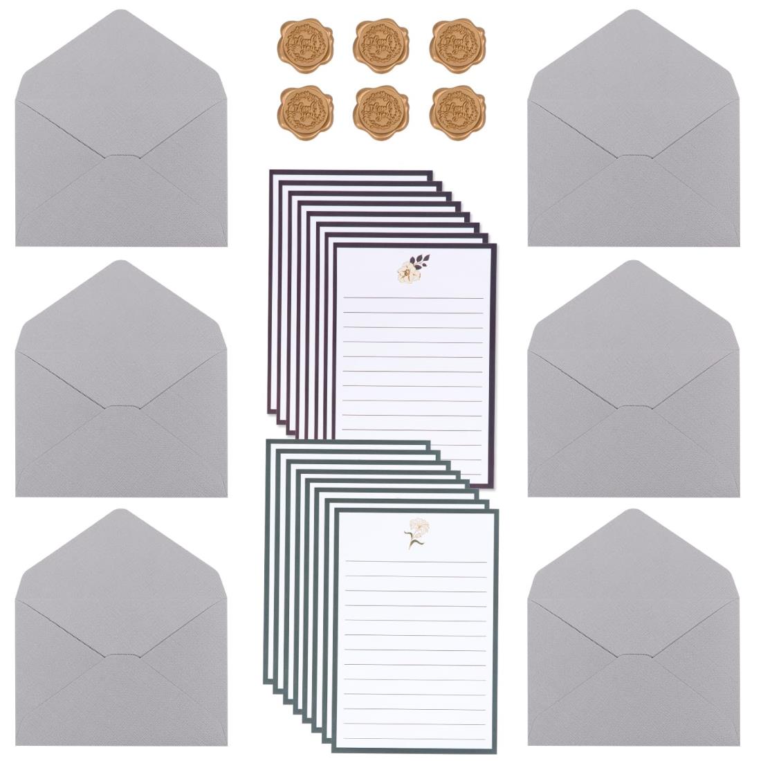 レターセット おしゃれ 大人 封筒6枚 便箋16枚 シール 6枚 シンプル 便箋セット レターセット 手紙 高..