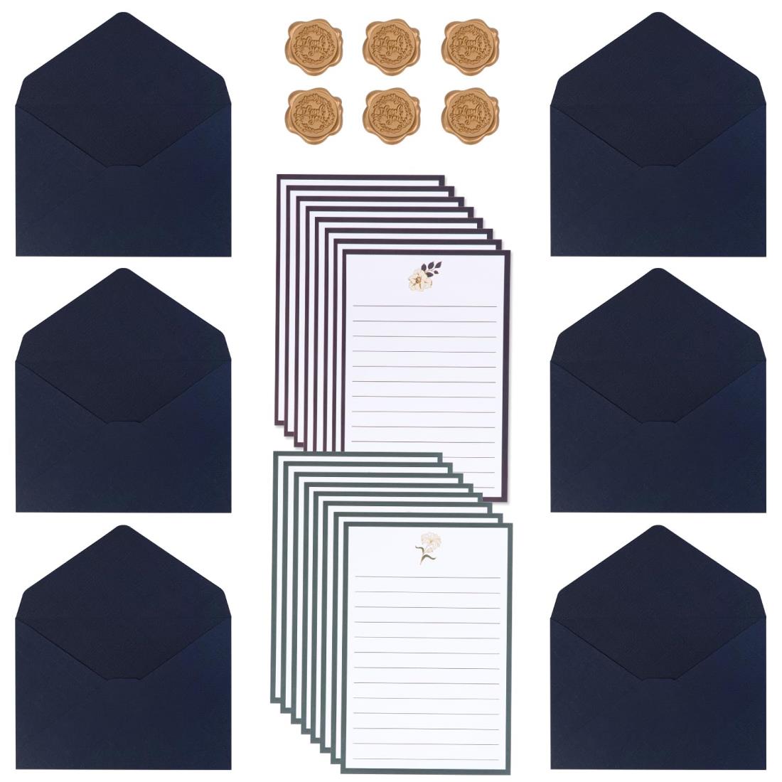 レターセット おしゃれ 大人 封筒6枚 便箋16枚 シール 6枚 シンプル 便箋セット レターセット 手紙 高..