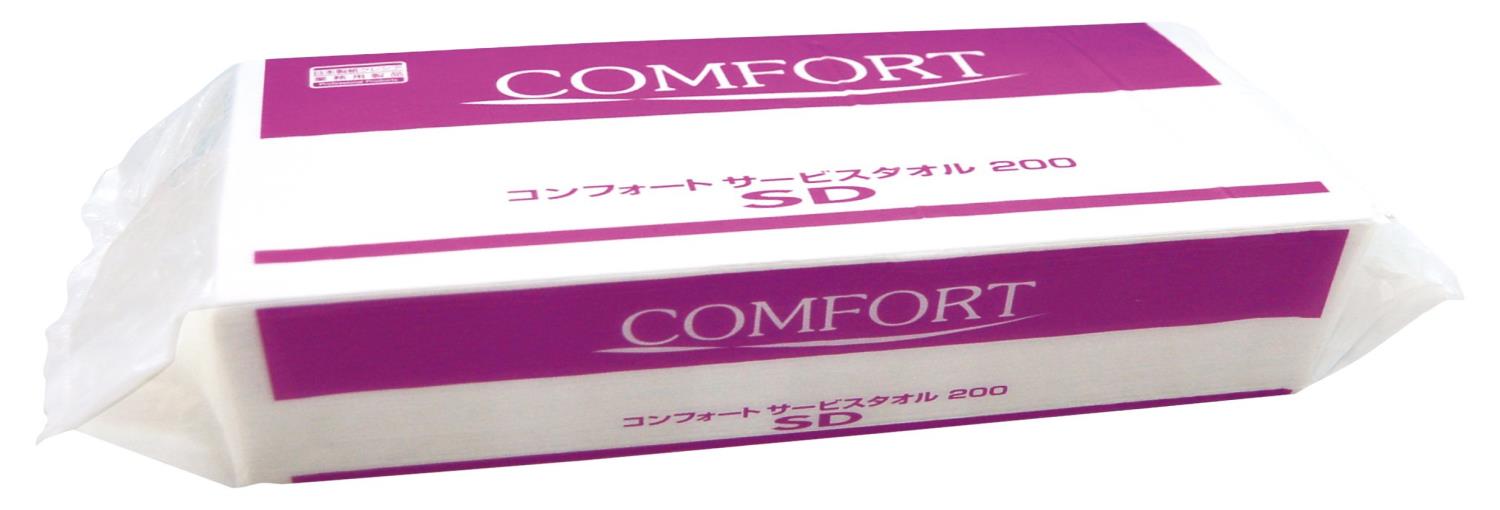 【ケース販売】 クレシア コンフォート サービスタオル SD 中判サイズ 200枚/パック ×30パック入 37135