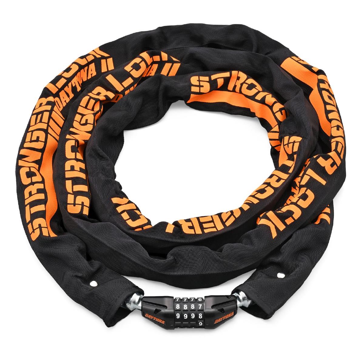 デイトナ(Daytona) バイク用 チェーンロック φ8mmスチール合金製 鍵が増えない ストロンガーチェーンロック ダイヤルロックタイプ 2.5m 48418