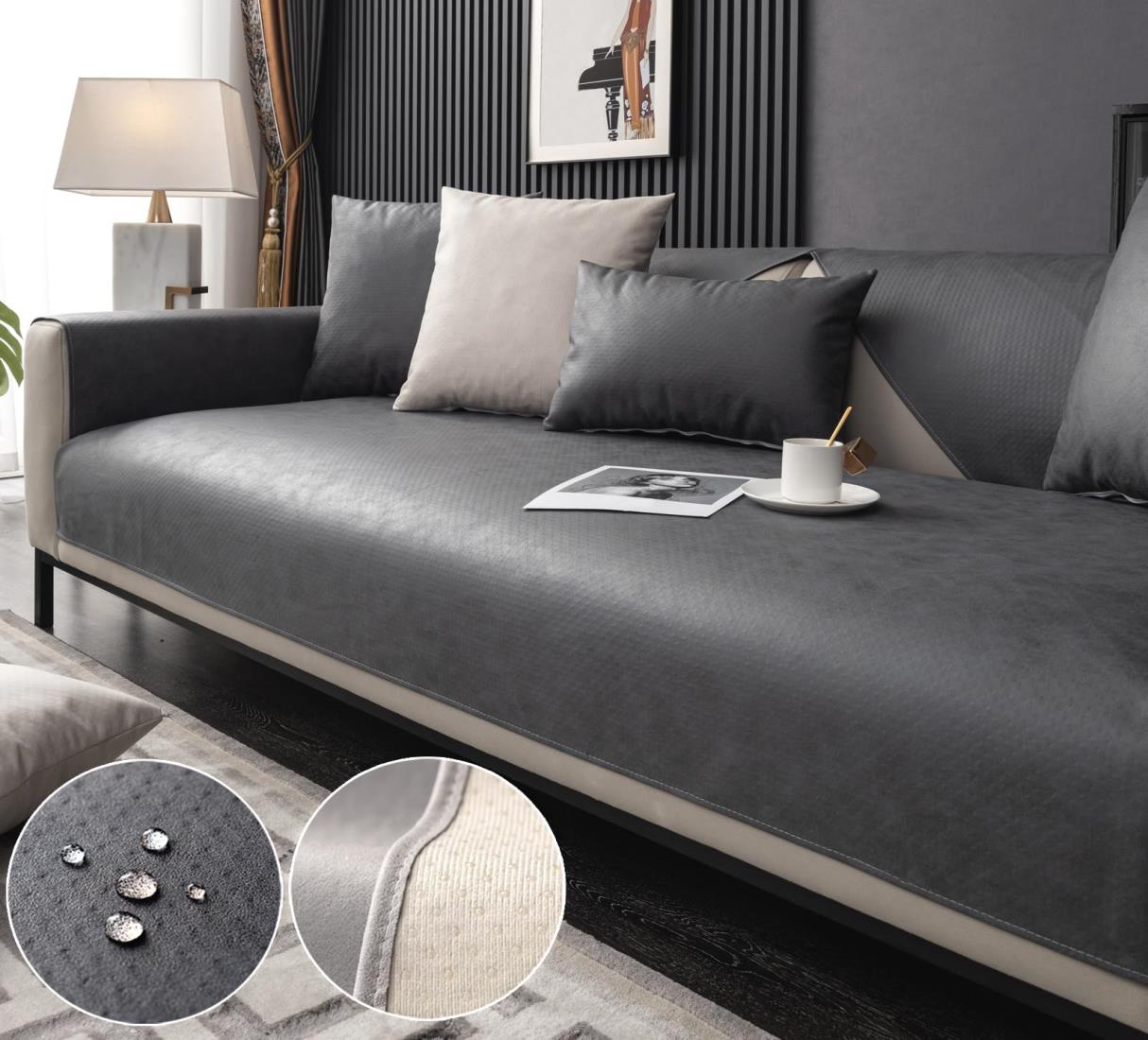 TMVOK ソファパッド マルチカバー 防水 犬猫対策 北欧風 ソファカバー 爪とぎ防止 汚れ防止 防塵 毛髪防止 滑り止め ベッドカバー テーブルクロス お手入れが簡単で 四季通用 90*160cm