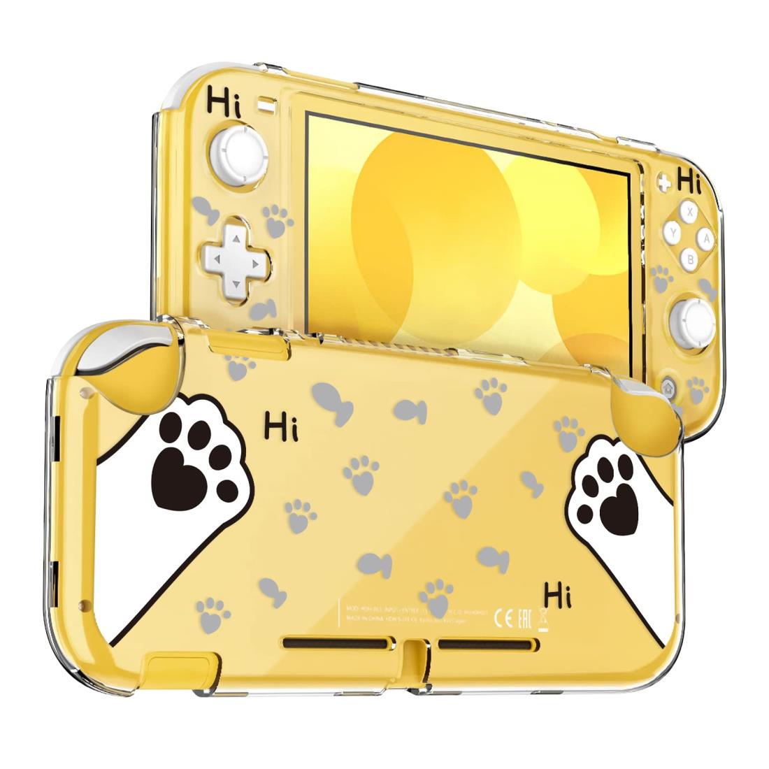 DLseego 猫 Switch Lite用 ケース ク リアケース ニンテンドースイッチライト カバー 透明スイッチライトカバー ク リアカバー 分体式カバー PC素材 超軽量 耐衝撃 取り外し簡単 傷つけ防止 全面保護 可愛い ホワイト猫の爪