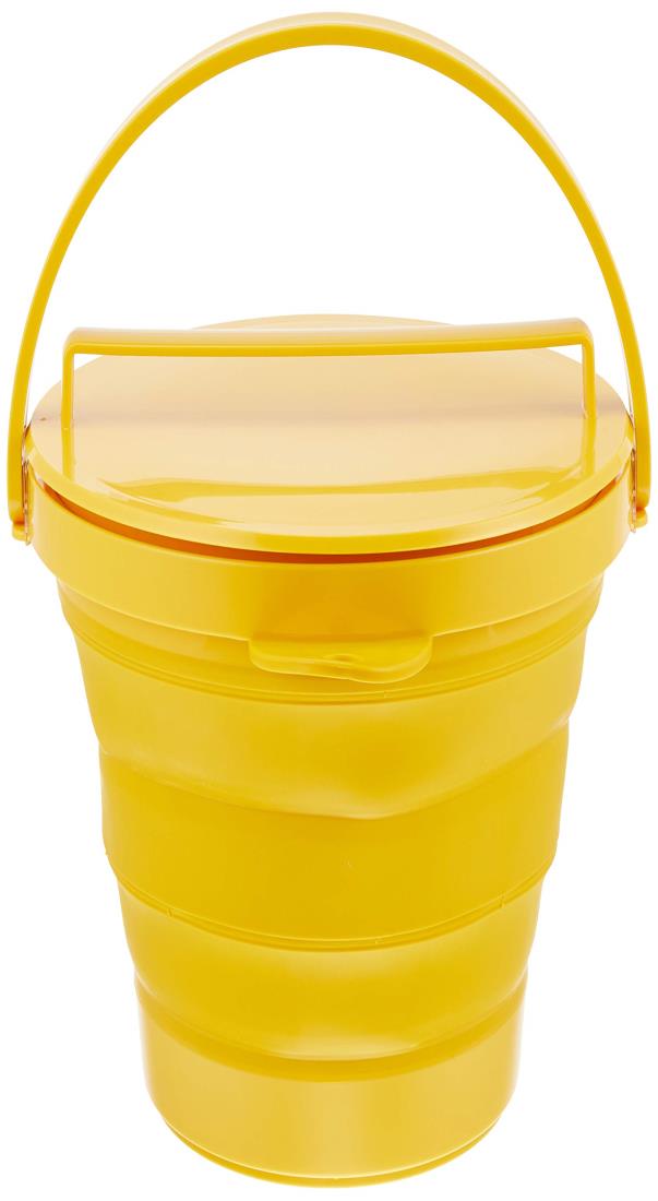 イセトウ ソフトバケツ (フタ付き) Y I-553 折りたたみ時:約w328×d300×h81mm、組み立て時:約w328×d300×..