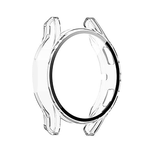 スマートウォッチ保護ケース・Galaxy Watch 4用 40mm ケース カバー 強化ガラス付き レディース メンズ 保護カバー 保護ケース ギャラクシーウォッチ スマートウォッチケース プラスチック製 ハードケース保護 オシャレ 保護ケース40MM(クリア)