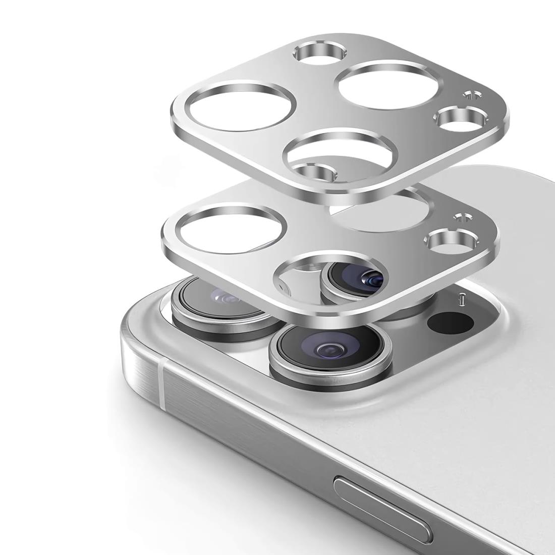JFStene カメラカバー i Phone15Pro/i Phone15ProMax レンズカバー いphone15pro/iphone15プロマッ クス カメラレンズカバー アルミ合金製 耐衝撃 キズ防止 撮影影響なし 2枚セット (シルバー)