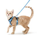 Rabbitgoo 猫用 ハーネス リードセット 犬猫兼用 超小型犬 小型犬 抜けない ソフト胸あて 軽量 足を上げず装着完成 サイズ調節可 夜反射 通気メッシュ 咳込み防止 散歩 犬用ハーネス 猫の胴輪 くびわ ベスト パグ ネコねこ子猫 散歩ひも 猫はーねす胴輪 猫 ハーネス りーど(