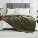 Hansleep 毛布 もうふ 冬用 ダブル ブランケット 大きめ 200x220cm 大判 モスグリーン マイクロファイバー 柔らかく 肌触り フランネル 洗...