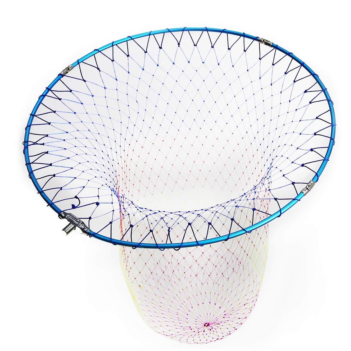 SANLIKE タモ網 ランディングネット ラバーネット アルミフレーム 釣りネット 折りたたみ玉枠 大型たも網 釣り成功率アップ 玉網 (サイズ：40cm/45cm/50cm/55cm)