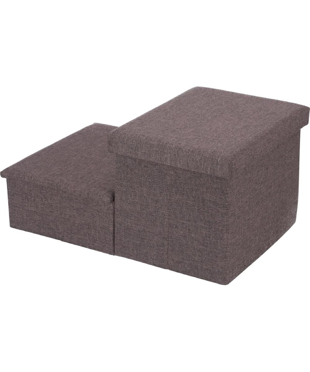 不二貿易 ドッグステップ 収納 ペットステップ 2段 幅59×奥行40×高さ30cm チャコール ペット用品 収納..