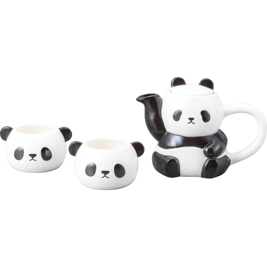 かわいい食器 ティーポット ＆ ティーカップ セット パンダ親子 食器 約400ml・140ml SAN4263