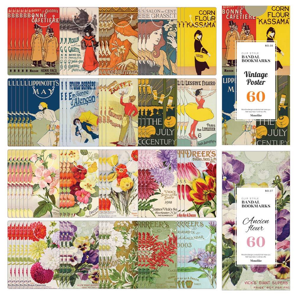 モノライク 半月 ブックマーク ヴィンテージ·フォスター + アンシエン·フルール Bandal Bookmarks Vint..
