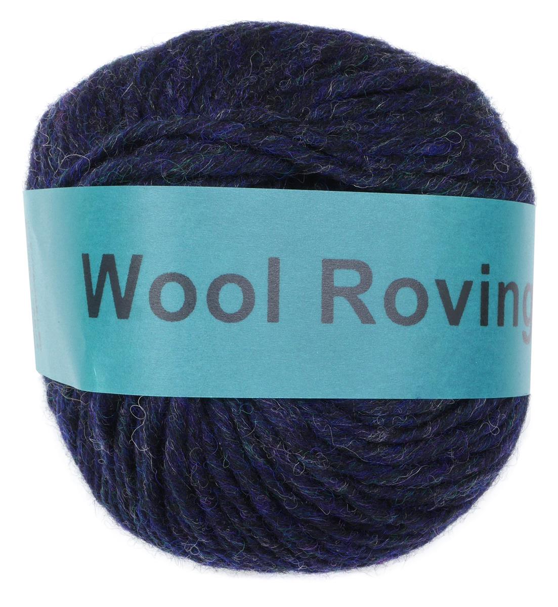 DARUMA ウールロービング 毛糸 極太 Col.5 ブラック 系 50g 約75m 01-6400