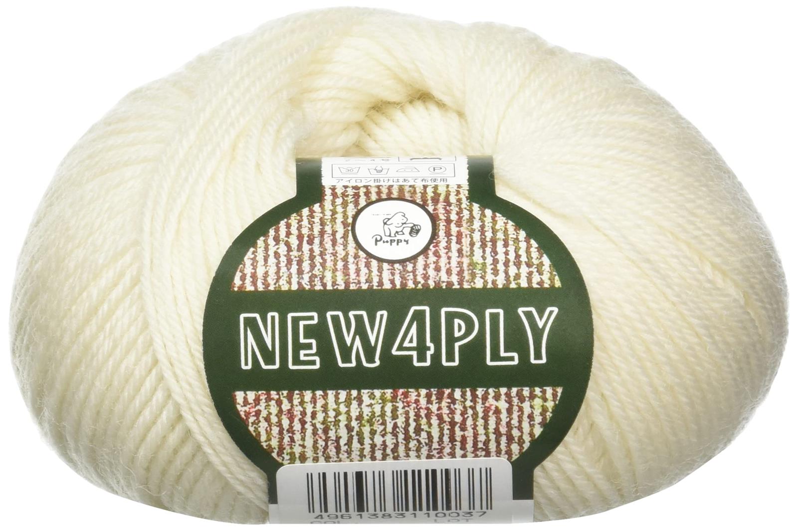 パピー ニュー4PLY 毛糸 中細 Col.403 クリーム 系 40g 約150m 10000110