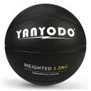 YANYODO バスケットボール 7号 球 ヘビーウエイト PU革 スキルトレーニング 練習用 屋外・屋内用 大人・高学生・大学生用 ギフト ブラック 1.0k...
