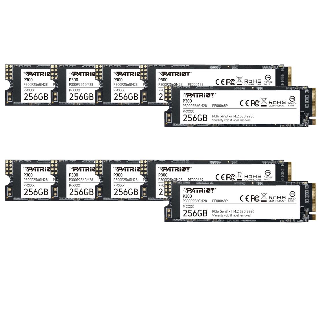 Patriot P300 256GB Internal SSD - NVMe PCIe Gen 3x4 - M.2 2280 - Solid State Drive - 10 Pack