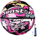 Senstonバスケットボール6号、ガールズ レディース バスケットボール、アウトドア/インドア バスケットボール ポンプ付き