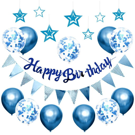 Iysoll 誕生日 飾り付け 風船 バースデー バルーン Happy Birthday ガーランド 高級生地 誕生日飾り 取り付け簡単 男の子 女の子 ブルー Iysoll 誕生日 飾り付け 風船 バースデー バルーン Happy Birthday ガーランド 高級生地 誕生日飾り 取り付け簡単 男の子 女の子 ブルー