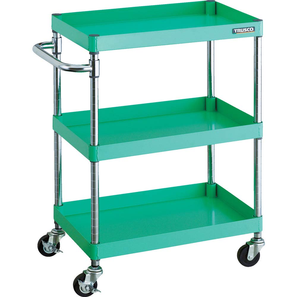 TRUSCO(トラスコ) フェニックスワゴン 600×400 3段 Φ75ゴム車輪 YG色 PEW-963-G75-YG