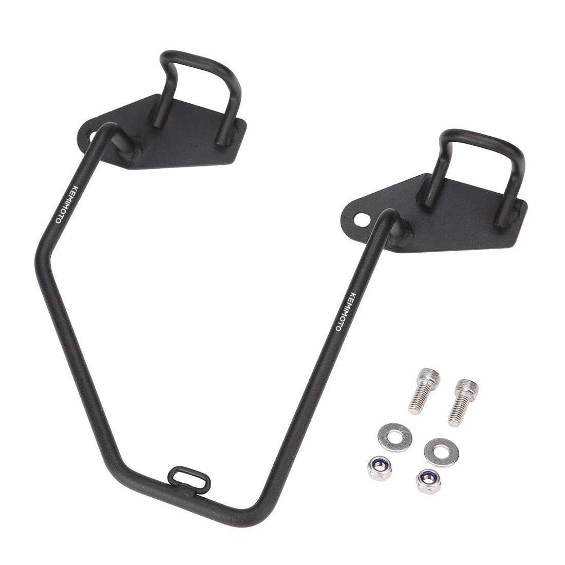 KEMIMOTO レブル250 サイドバッグサポート バイク用 サイドバックサポート サドルバッグサポート レブル250 500（2020 2021 2022 2023）専用 左側 高強度 アルミニウム ブラック