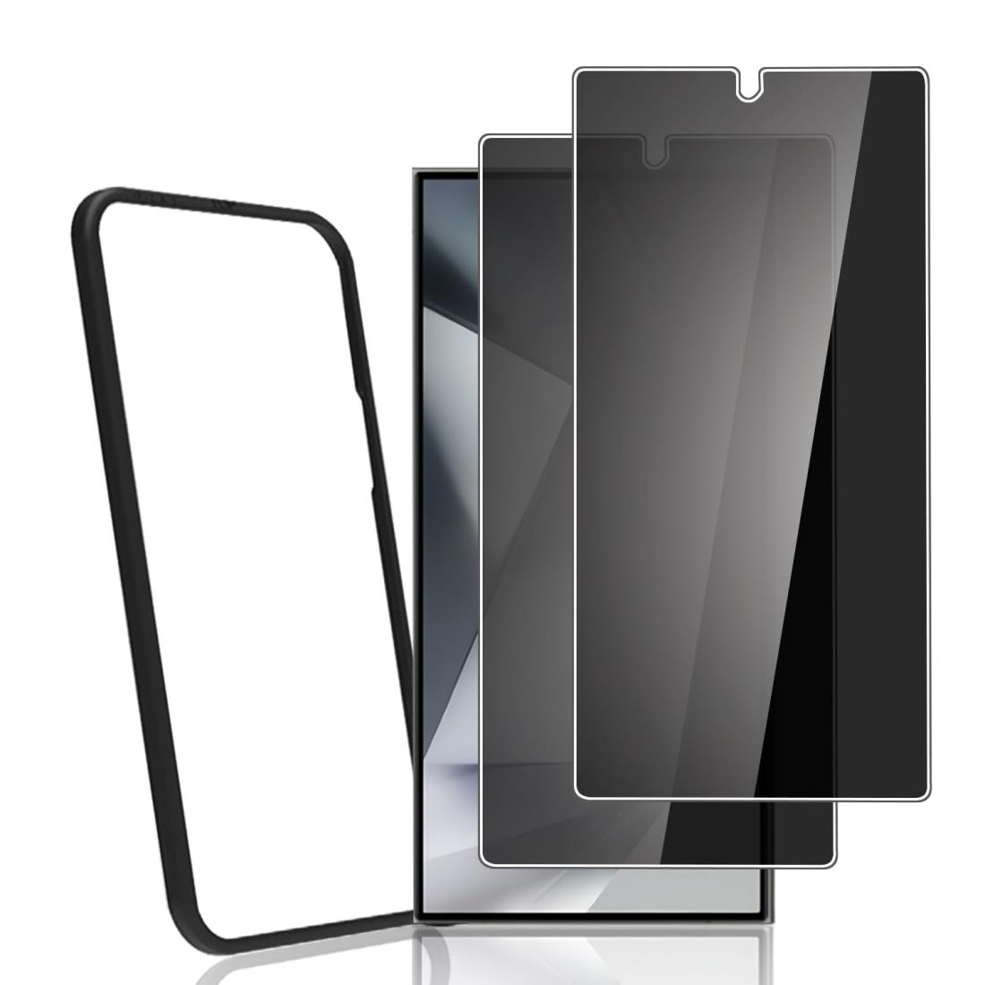 【2枚覗き見防止 ガイド枠付き】Galaxy S24 Ultra ガラスフィルム覗き見防止 SC-52E SCG26 用 液晶 保護 フィルム 国産旭硝子採用 Galaxy S24 Ultra 用 ぞき見防止 ガラスフィルム 強化ガラス 全面保護フィルム