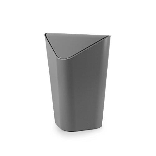【umbra】 ゴミ箱 コーナーカン チャコール 5L ふた付き 角型 ペール ダストボックス
