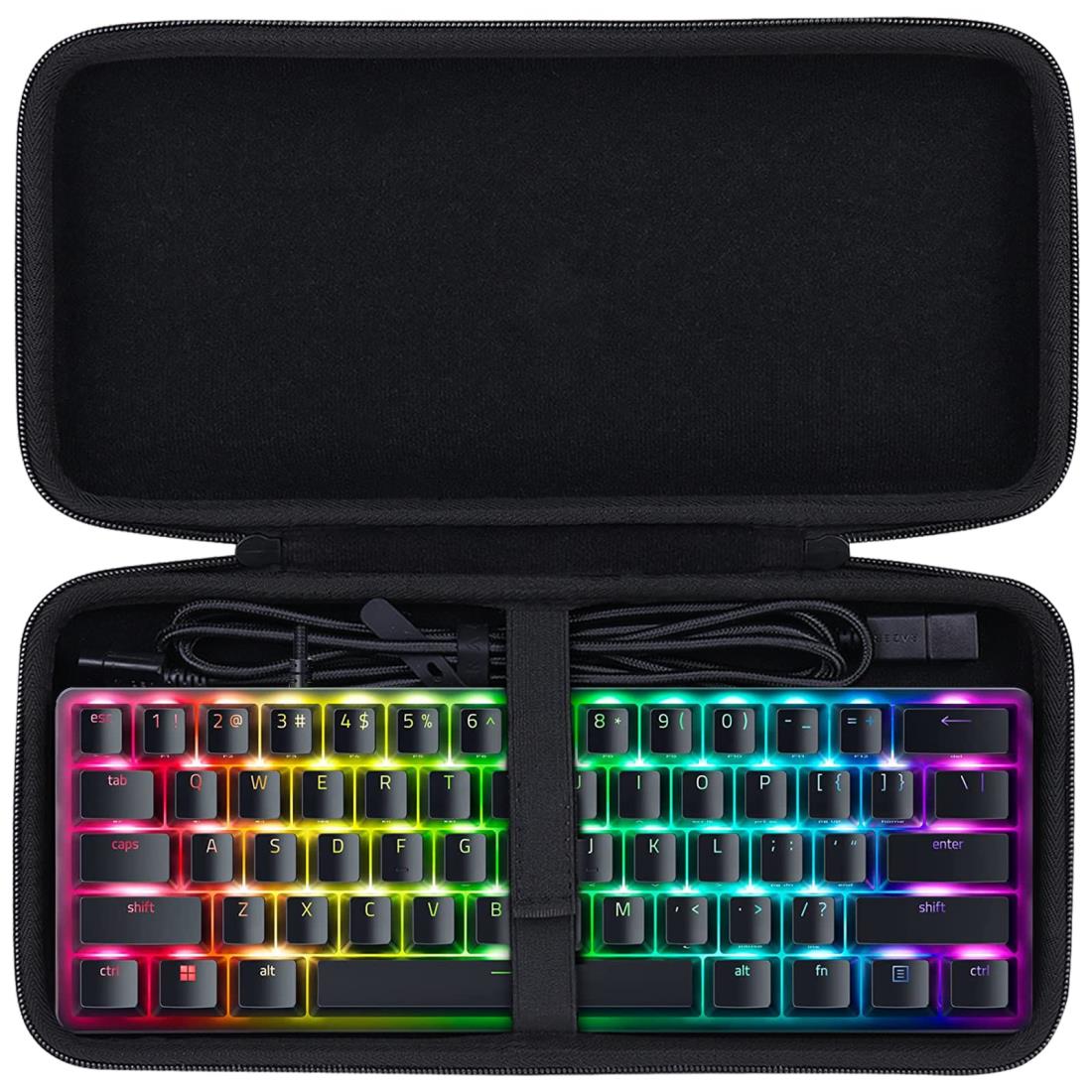 co2CREA 収納ケース 互換品 Razer Huntsman Mini 60% ゲーミングキーボード テンキーレス (ブラック)(ケースのみ)