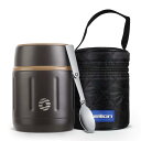 FEIJIAN 真空断熱スープジャー 500ml 広口 保温保冷 スープコンテナー ランチジャー 弁当箱 スプーンつき 専用バッグ付 男女兼用 子供 オシャレ ...