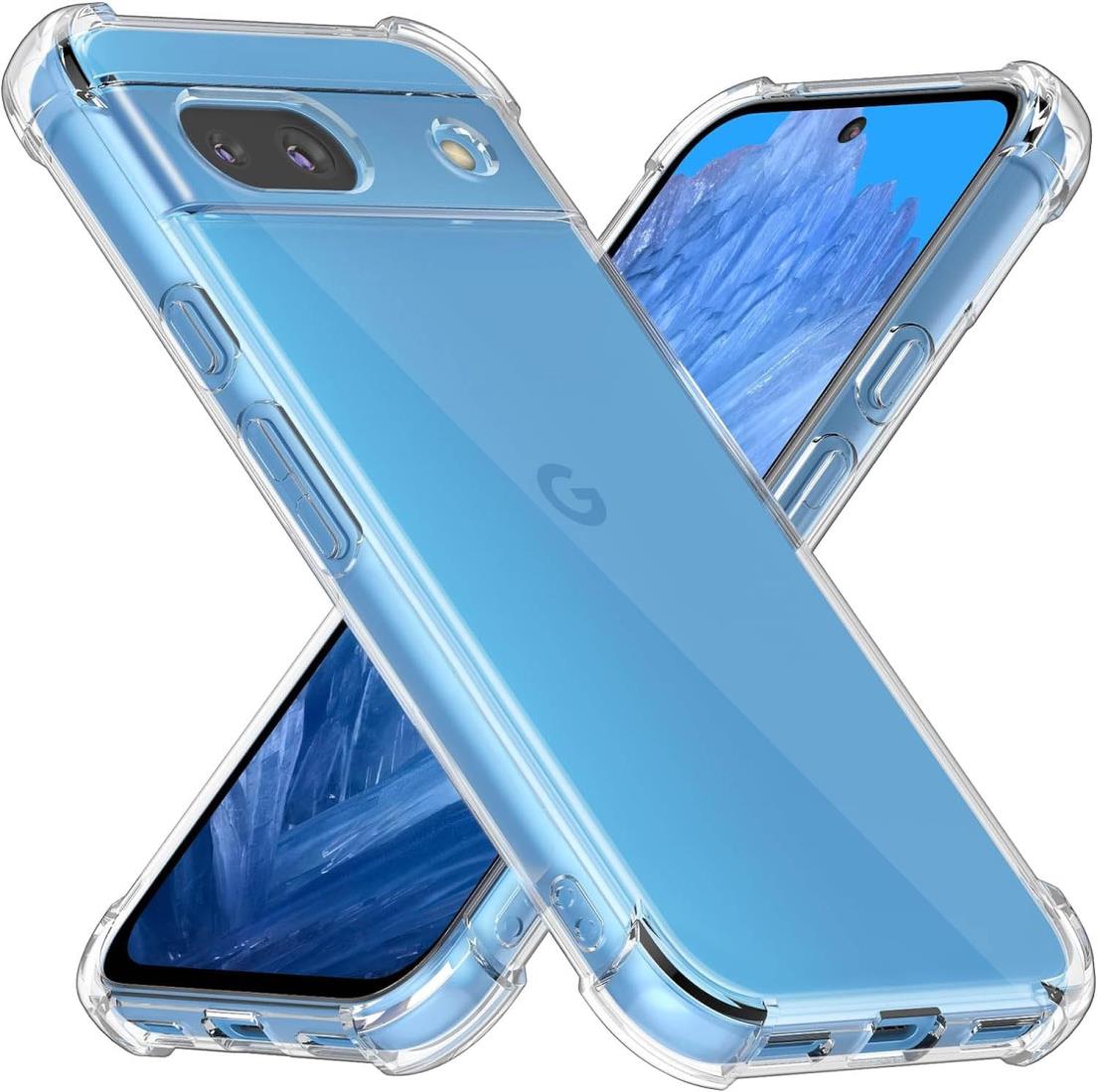 Google Pixel8a ケース ク リア ピクセル8a ク リアケース Pixel 8a 透明 TPU ソフト カバー 耐衝撃 エアバッグ 滑り止め すり傷防止 薄型 全透明 ストラップホール付き レンズ保護 スリム スマホケース