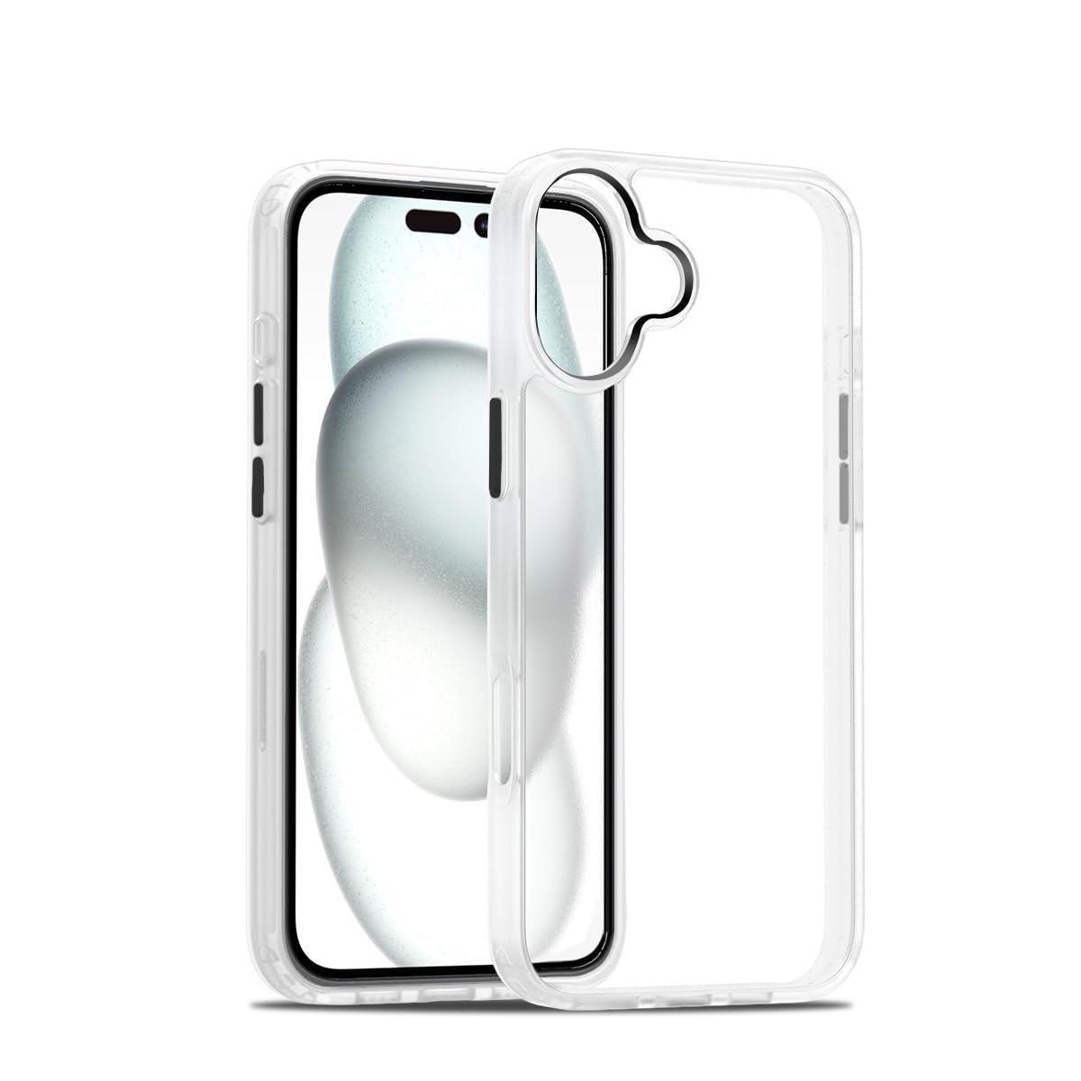 MuZiF i Phone 16 Plus 用 ケース ク リア 薄型軽量 耐衝撃構造 黄変防止 擦り傷防止 透明 PC 背面ク ..