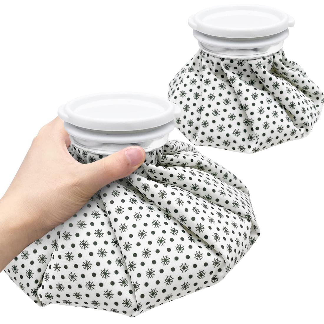 GOKEI アイスバッグ 氷のう 氷嚢 【S+Mセット】 アイシングバッグ 大口径 冷温両用 水漏れ防止 アイス バッグ スポーツ 手首用 肘用 膝用 関節 夏の暑さ対策グッズ スノーホワイト