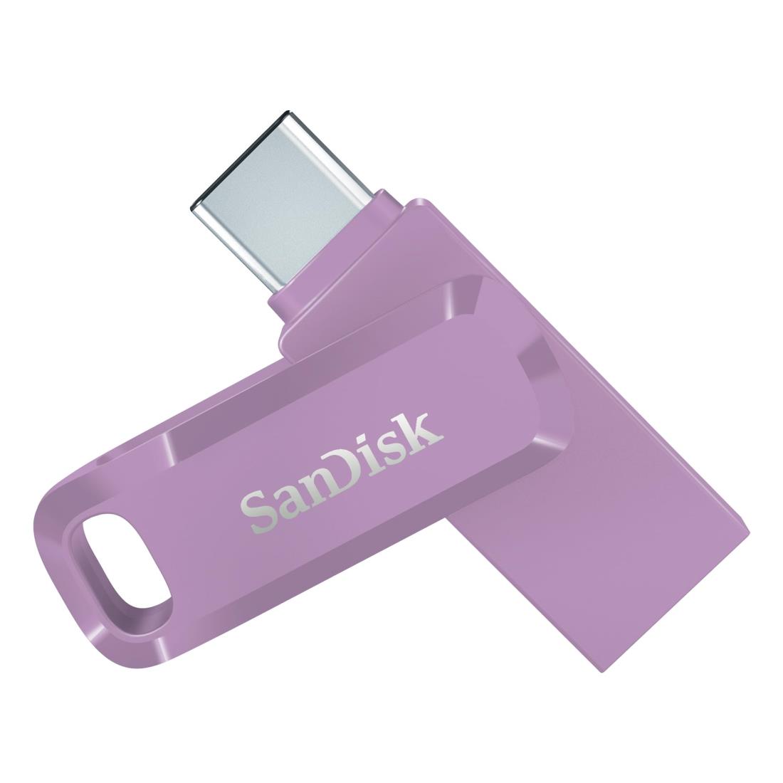 SanDisk 256GB ウルトラデュアルドライブ Go USB Type-Cフラッシュドライブ - 最大400MB/秒、ラベンダー - SDDDC3-256G-G46L。