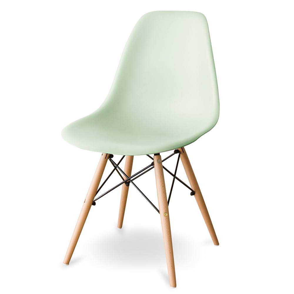 アイリスプラザ(IRIS PLAZA) 椅子 ダイニングチェア シェルチェア おしゃれ 北欧 韓国 勉強 リプロダクト 天然木脚 ライトグリーン PP-..