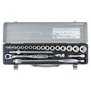トネ(TONE) ソケットレンチセット CX3172 差込角9.5mm(3/8”) シルバー 内容24点