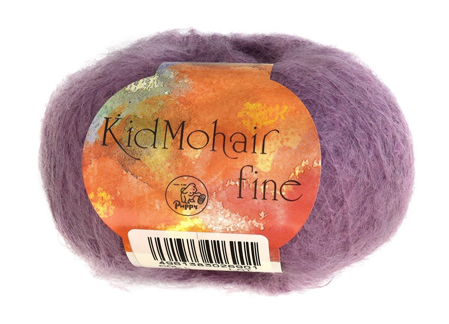 パピー キッドモヘア ファイン 毛糸 極細 61 パープル 系 25g 約225m 10000009